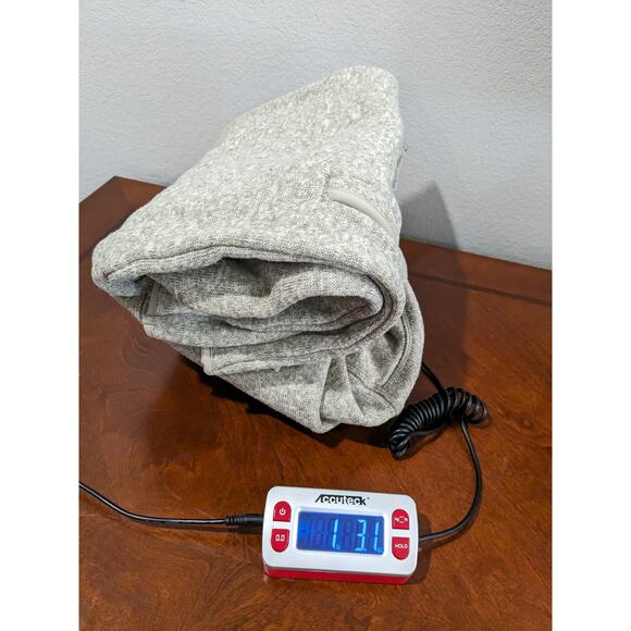 Eddie Bauer Fleece Sweater XXL Oatmeal Tan Classic Fit High Neck 1/4 Zip Staple - Picture 11 of 12